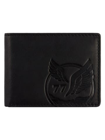 Camel Active Leder-Geldbörse "Nepal" in Schwarz - (B)11 x (H)8,5 x (T)2 cm