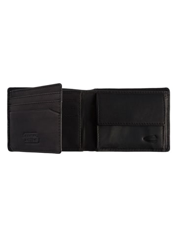 Camel Active Leder-Geldbörse "Nepal" in Schwarz - (B)11 x (H)8,5 x (T)2 cm