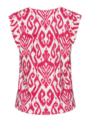 Pieces Shirt "Nya" in Pink/ Weiß