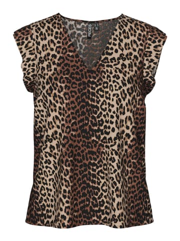 Pieces Shirt "Nya" in Braun/ Beige