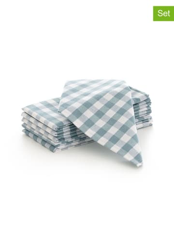 GAMUSI 6-delige set: servetten "Vichy" turquoise