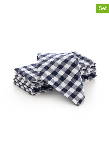 GAMUSI 6er-Set: Servietten "Vichy" in Blau