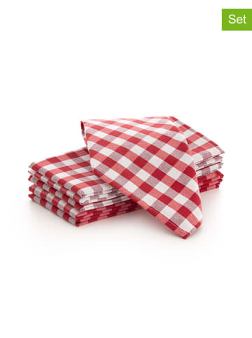 GAMUSI 6-delige set: servetten "Vichy" rood
