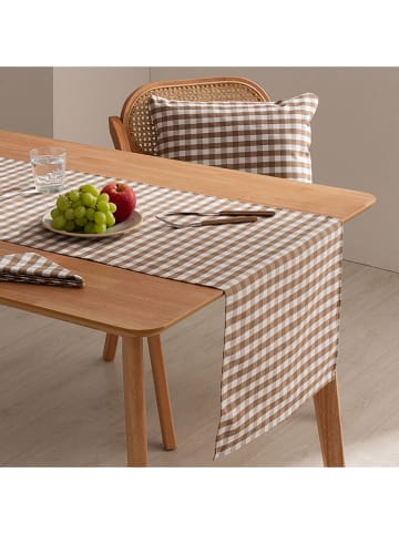 GAMUSI 6er-Set: Servietten "Vichy" in Taupe