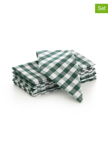 GAMUSI 6-delige set: servetten "Vichy" groen