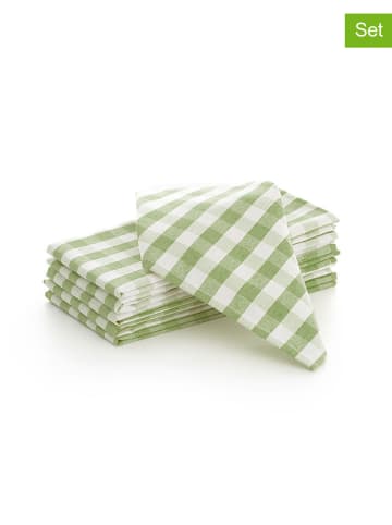 GAMUSI 6-delige set: servetten "Vichy" groen