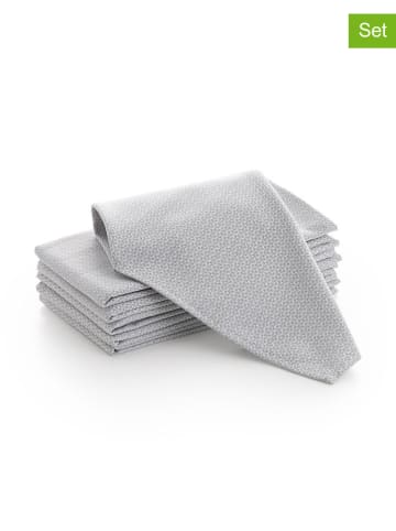 GAMUSI 6-delige set: servetten "Rubi" lichtgrijs