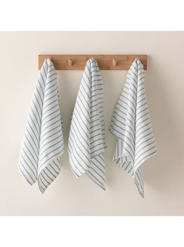 GAMUSI 3-delige set: theedoeken "Salina" lichtblauw