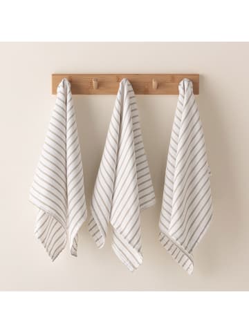 GAMUSI 3er-Set: Geschirrtücher "Salina" in Beige