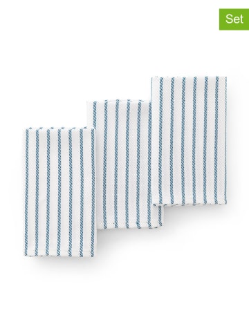 GAMUSI 3-delige set: theedoeken "Salina" blauw