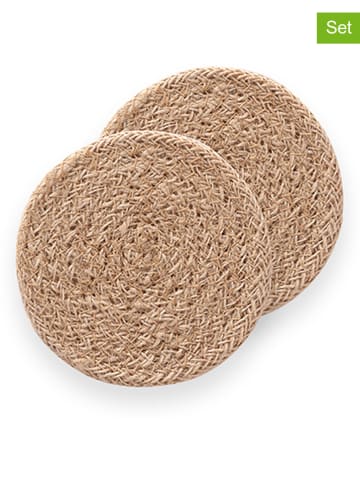 GAMUSI 2-delige set: placemats "Araya" beige