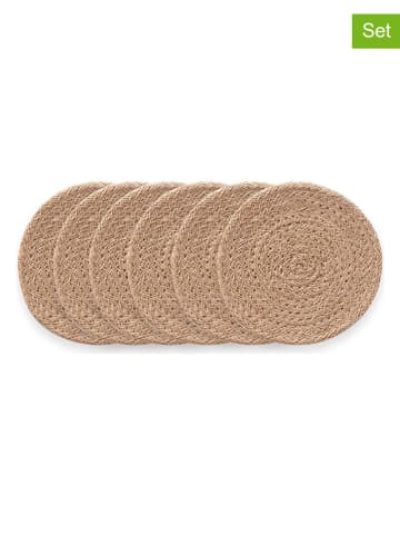 GAMUSI 6-delige set: placemats "Araya" beige