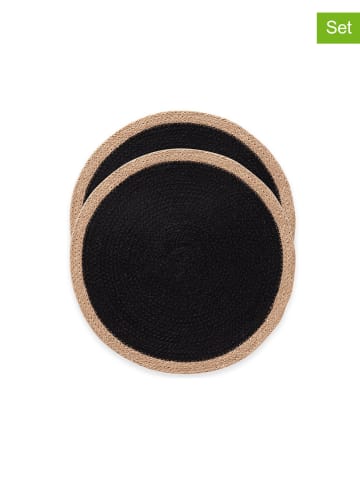 GAMUSI Podkładki stołowe (2 szt.) "Alyka" w kolorze czarnym