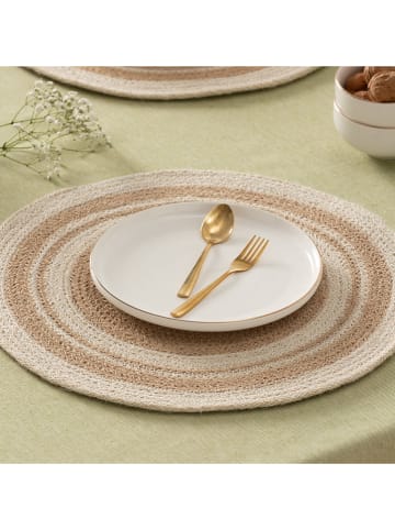 GAMUSI 2-delige set: placemats "Isaira" beige