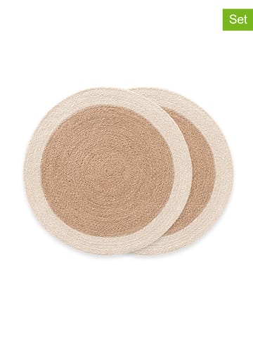 GAMUSI 2-delige set: placemats "Evaira" beige/crème