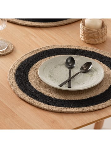 GAMUSI 2er-Set: Tischsets "Yulaya" in Beige/ Schwarz