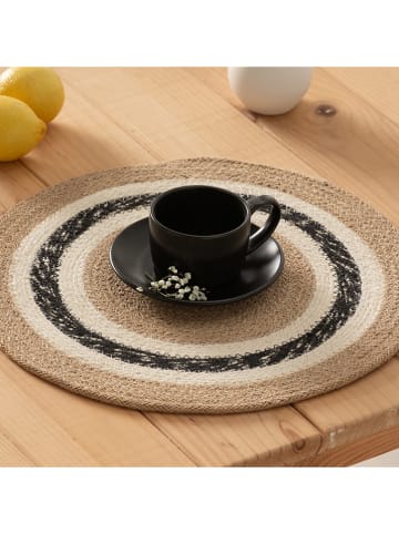 GAMUSI 2-delige set: placemats "Koraya" beige/zwart/crème