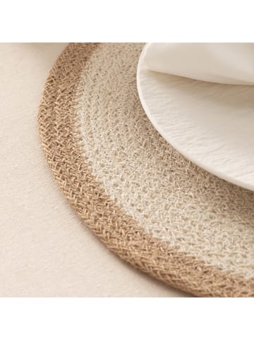GAMUSI 2-delige set: placemats "Mireya" crème