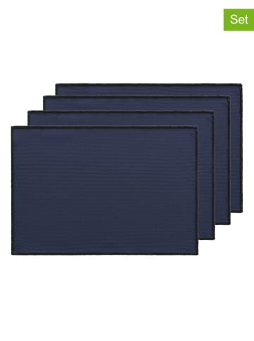 GAMUSI 4-delige set: placemats "Sabler" donkerblauw
