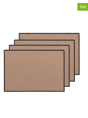 GAMUSI 4-delige set: placemats "Sabler" taupe