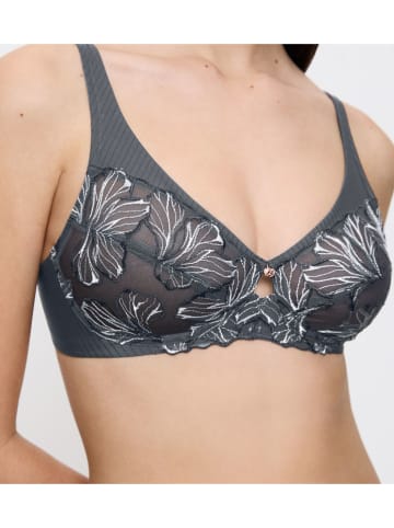 Triumph Bügelloser BH "Wild Iris" in Anthrazit