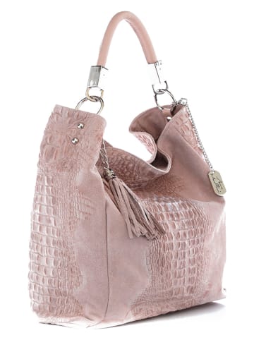 Anna Morellini Skórzana torebka "Allessandra" w kolorze jasnoróżowym - 38 x 36 x 14 cm
