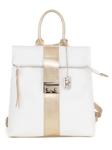 Anna Morellini Leren rugzak "Azalea" wit - (B)30 x (H)31 x (D)11 cm