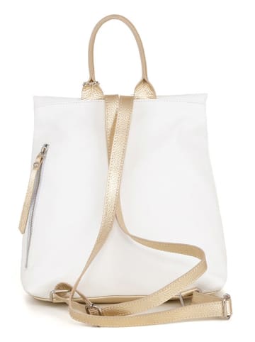 Anna Morellini Skórzany plecak "Azalea" w kolorze białym - 30 x 31 x 11 cm