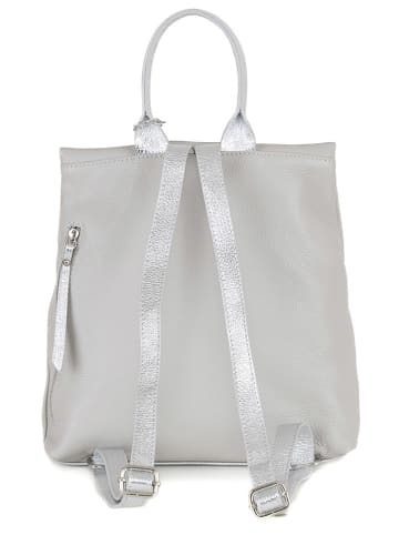 Anna Morellini Leren rugzak "Azalea" grijs - (B)30 x (H)31 x (D)11 cm