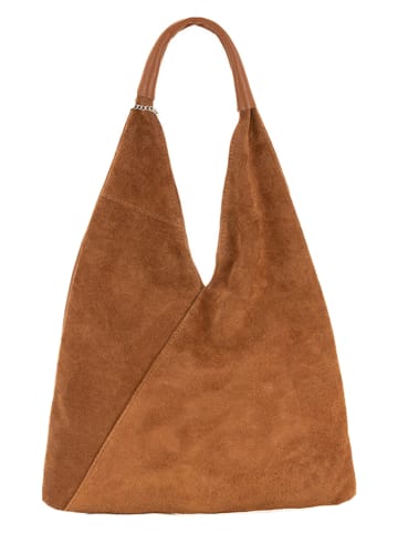 Anna Morellini Skórzany shopper bag "Eleonora" w kolorze karmelowym - 40 x 31 x 2 cm