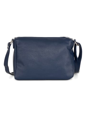 Anna Morellini Leren schoudertas "Orlanda" donkerblauw - (B)29 x (H)23 x (D)12 cm