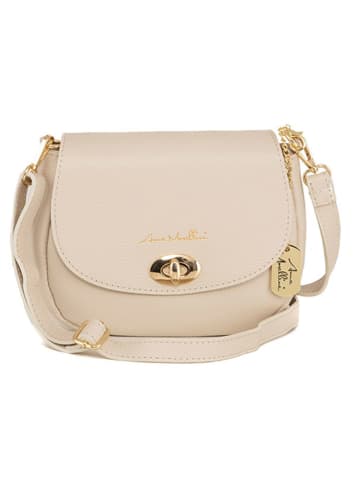 Anna Morellini Leder-Umhängetasche "Iseppa" in Beige - (B)24 x (H)21 x (T)9 cm