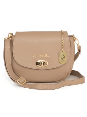 Anna Morellini Skórzana torebka "Iseppa" w kolorze beżowym - 24 x 21 x 9 cm