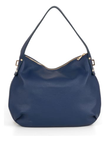 Anna Morellini Leren schoudertas "Armina" blauw - (B)35 x (H)31 x (D)7 cm