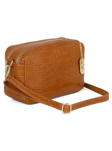 Anna Morellini Skórzana torebka "Donatella" w kolorze karmelowym - 25 x 16 x 9 cm