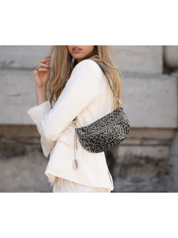 Anna Morellini Leder-Gürteltasche "Nunziatina" in Grau/ Schwarz - (B)25 x (H)14 x (T)1 cm