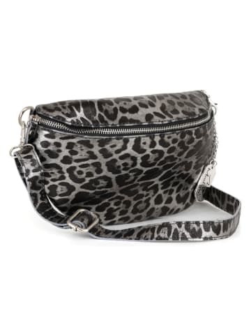 Anna Morellini Leder-Gürteltasche "Nunziatina" in Grau/ Schwarz - (B)25 x (H)14 x (T)1 cm