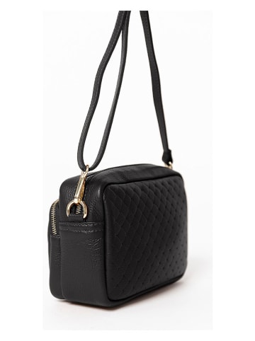 Anna Morellini Leder-Umhängetasche "Colomba" in Schwarz - (B)22 x (H)15 x (T)10 cm