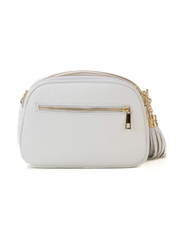 Mia Tomazzi Leren schoudertas "Gradisca" wit - (B)22,5 x (H)16 x (D)7 cm