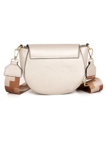 Mia Tomazzi Leren schoudertas "Barletta" beige - (B)19 x (H)16 x (D)7 cm
