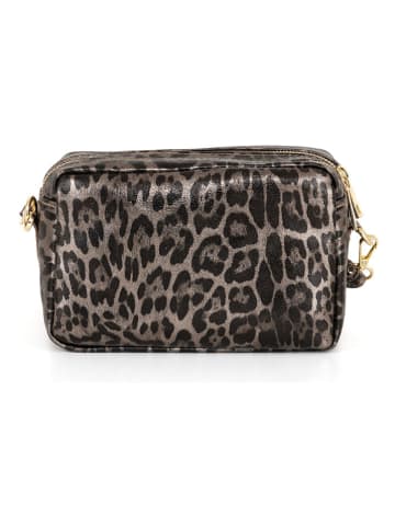 Mia Tomazzi Leren schoudertas taupe - (B)22 x (H)15 x (D)10 cm