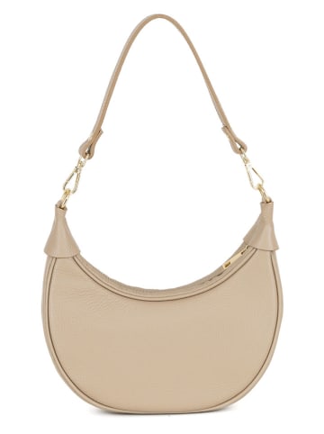 Mia Tomazzi Leder-Schultertasche in Beige - (B)25 x (H)14 x (T)8 cm