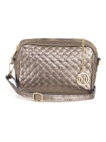 Mia Tomazzi Leren schoudertas "Zavatti" lichtbruin - (B)23 x (H)16 x (D)11 cm