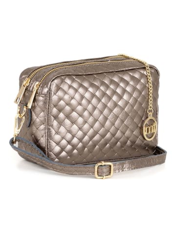 Mia Tomazzi Leren schoudertas "Zavatti" lichtbruin - (B)23 x (H)16 x (D)11 cm