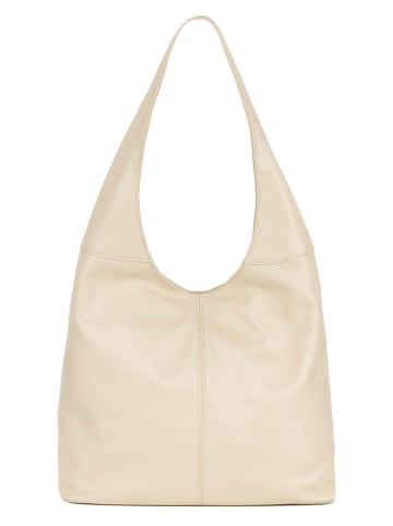Lucca Baldi Leren schoudertas "Barga" beige - (B)33 x (H)32 x (D)16 cm