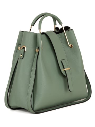 Lucca Baldi Leren handtas "Vinci" mintgroen - (B)33 x (H)28 x (D)13 cm