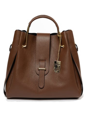 Lucca Baldi Leren handtas "Vinci" bruin - (B)33 x (H)28 x (D)13 cm