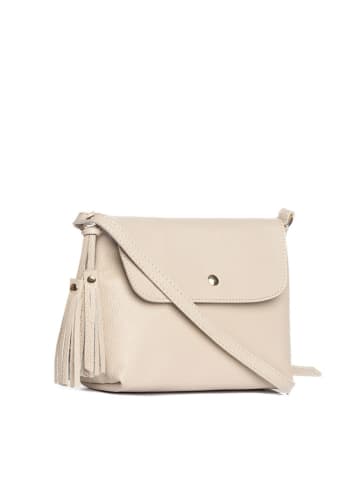 Lucca Baldi Leren schoudertas "Bagni" beige - (B)25 x (H)17 x (D)7 cm