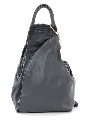 Lucca Baldi Leder-Rucksack "Novara" in Anthrazit/ Schwarz - (B)29 x (H)34 x (T)13 cm