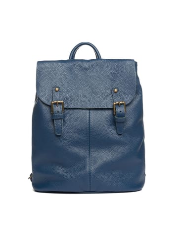 Lucca Baldi Leder-Rucksack "Montichiari" in Dunkelblau - (B)31 x (H)37 x (T)15 cm